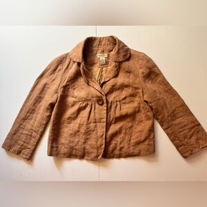 Vintage Elevenses by Anthropologie Cropped Linen Blazer in Size 0 GUC